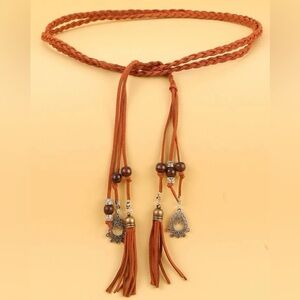 🔥1pc WOMENS TASSEL BRAIDED ROPE BELT BRAND NEW STILL IN PLASTIC🔥